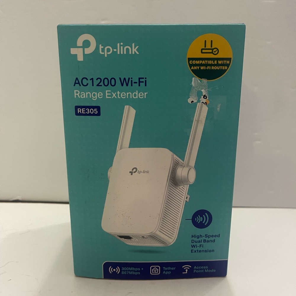 TP-Link RE305 Mesh Wi-Fi Extender AC1200 Dual Band - White New Open Box